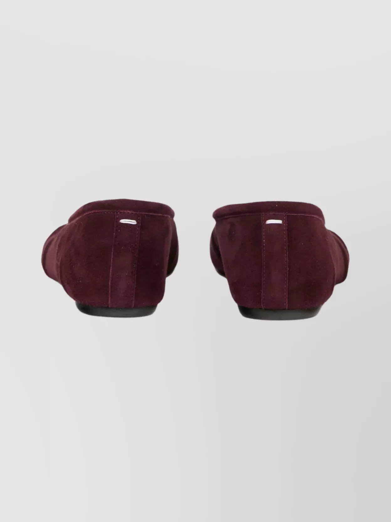 Maison Margiela Split Toe Suede Ballerina Shoes With Bow In Brown