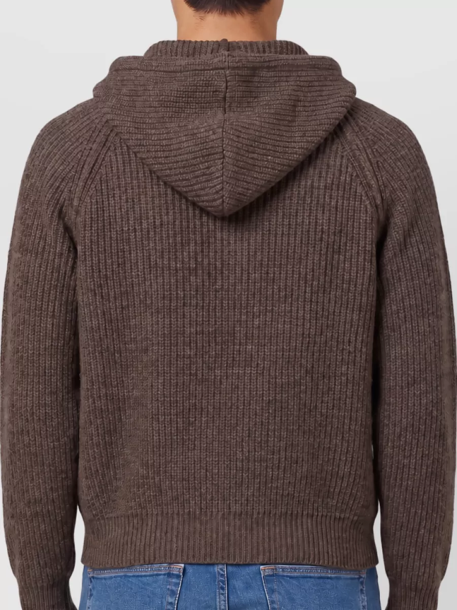 Dunst Wool Hooded Zip-Up Knit Cardigan