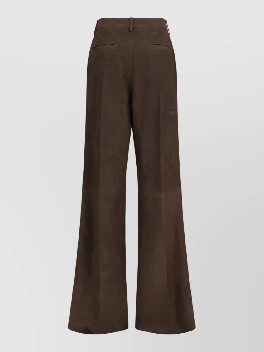 Rick Owens Leather Wide-Leg Trousers