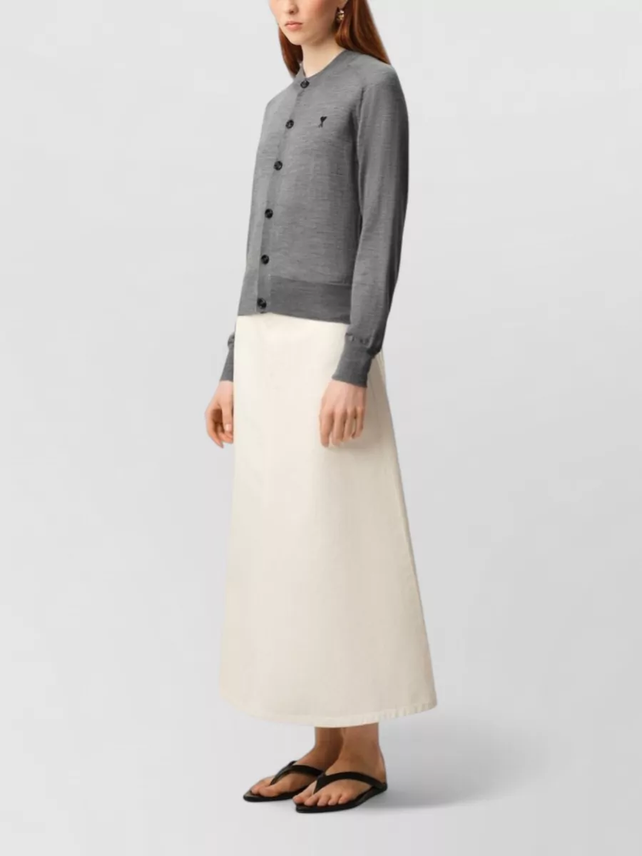 Ami Paris Wool Crewneck Cardigan