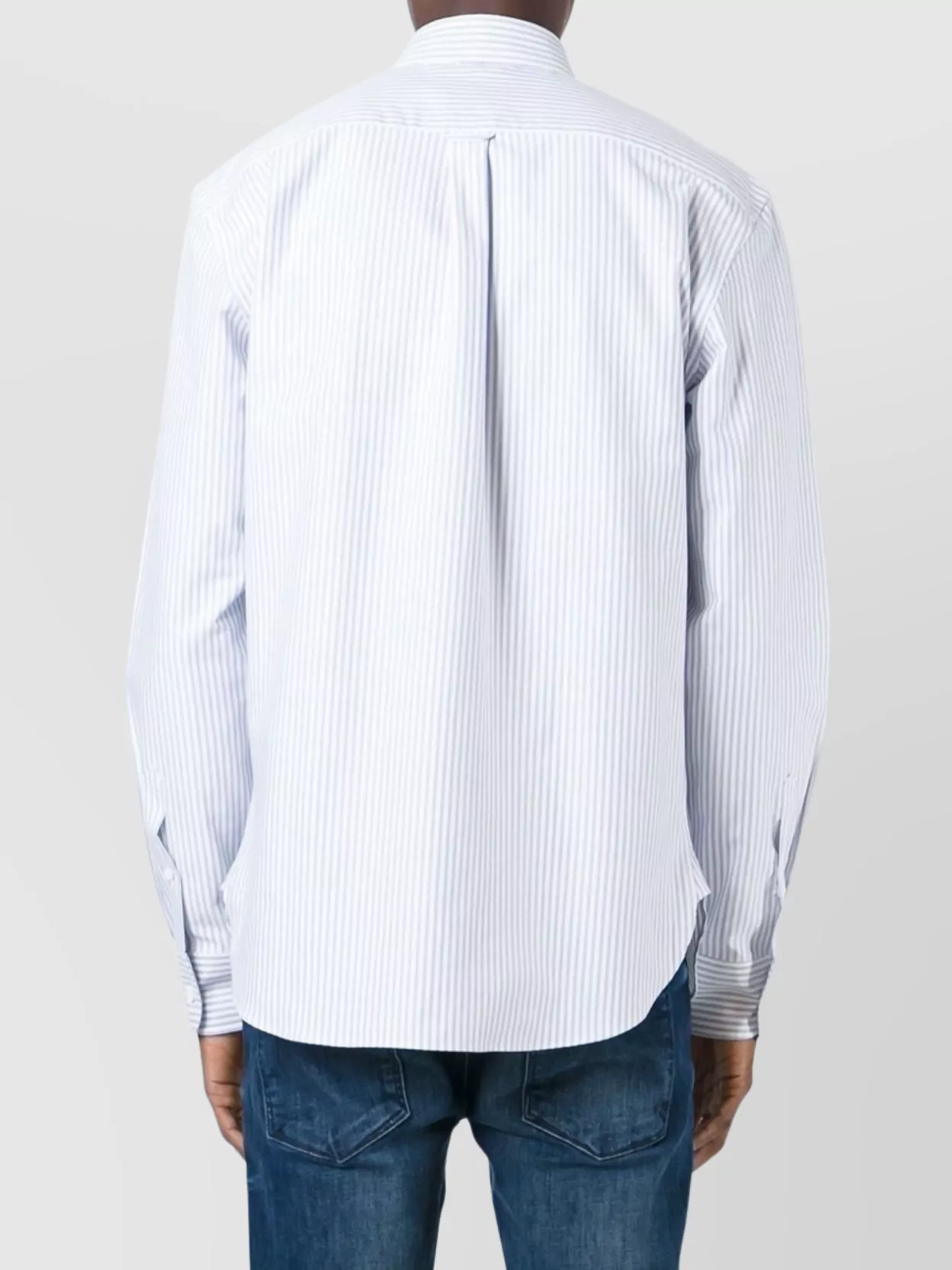 Maison Kitsuné Striped Cotton Sweatshirt Button-Down Collar