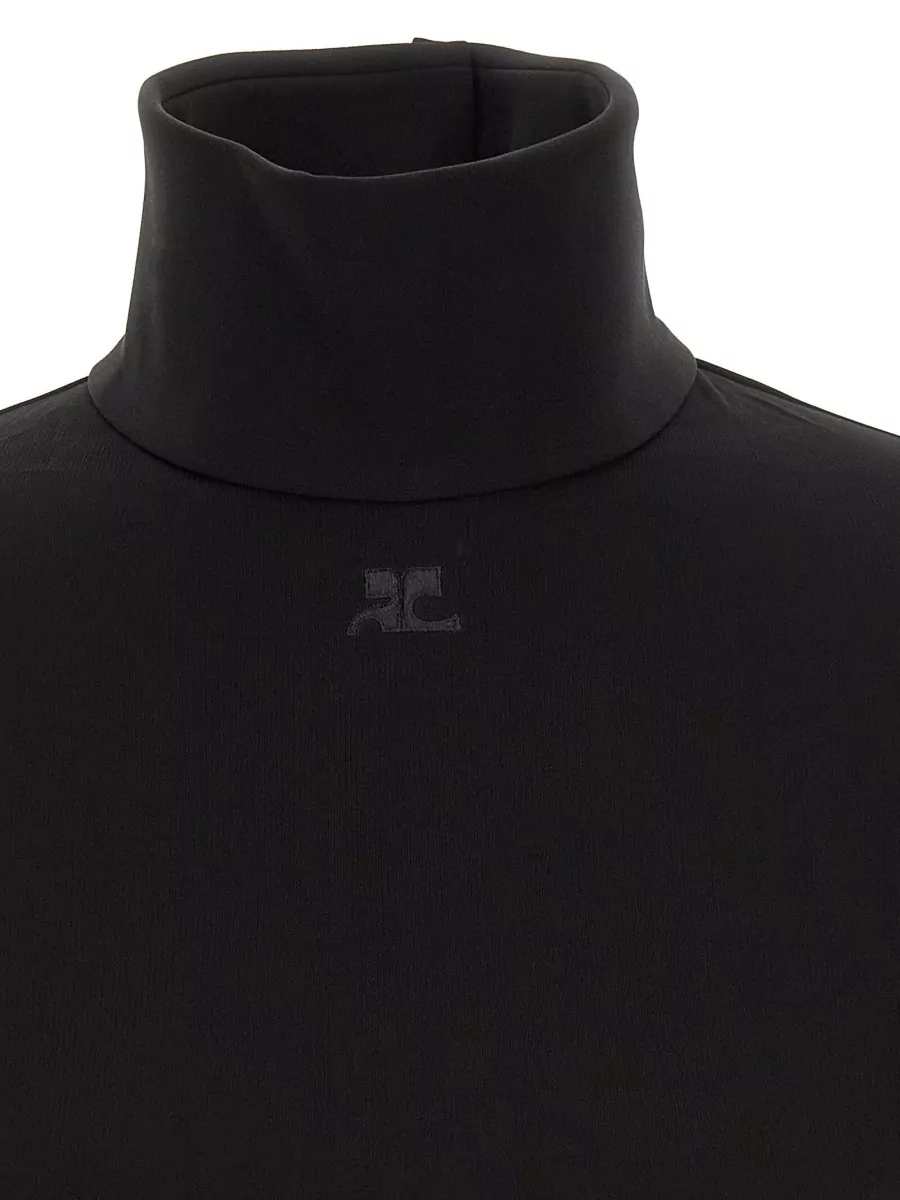 Courrèges Viscose Mockneck Long-Sleeve Bodysuit