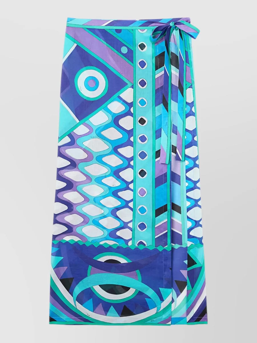Pucci Cotton printed wrap skirt