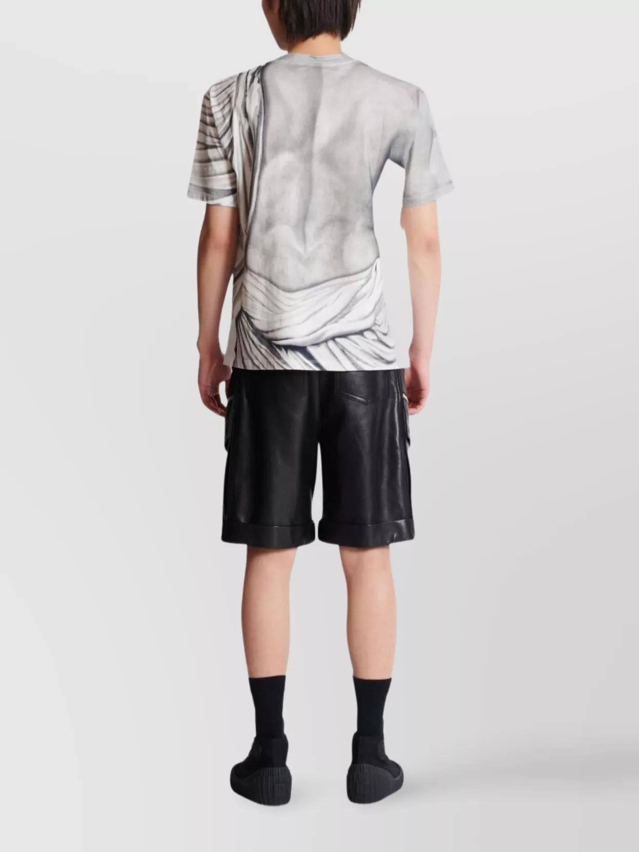 Balmain Front Graphic Round Neck T-Shirt