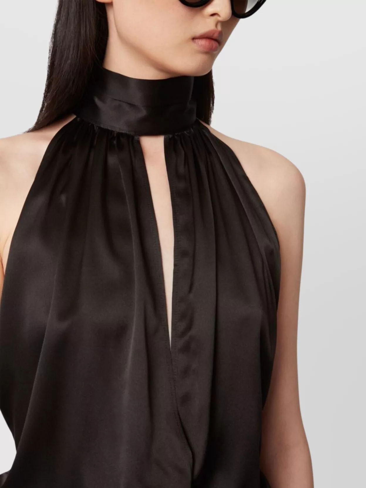 Nina Ricci Knee Length Halterneck Dress With Ruched Detailing