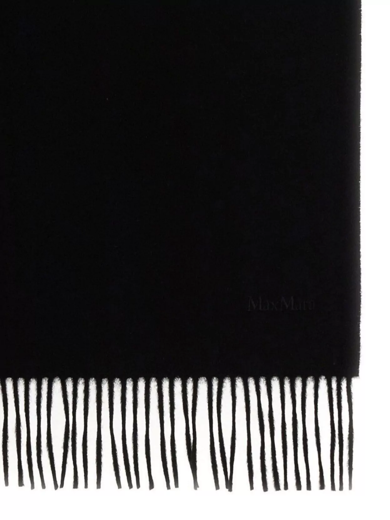 Max Mara Soft Touch Fringed Scarf In Black