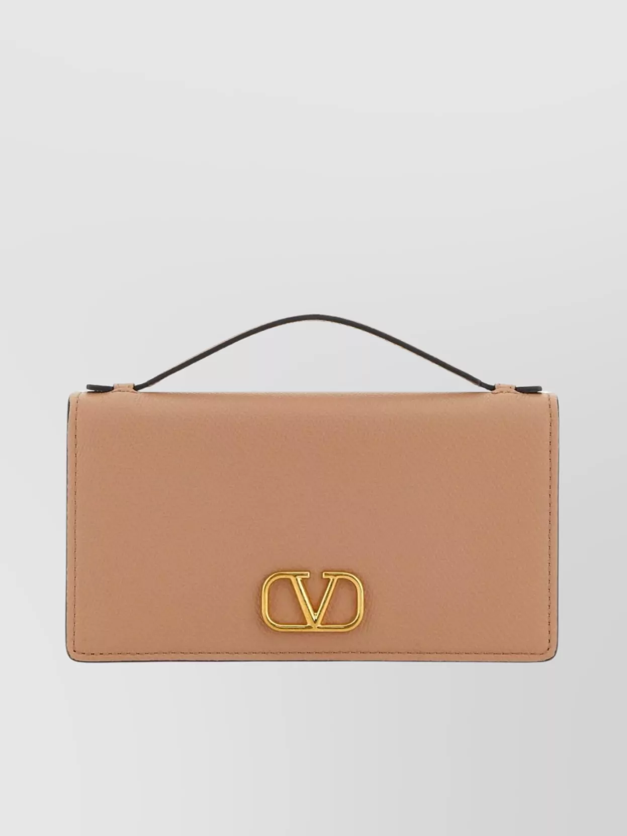 Shop Valentino Rectangular Leather Handbag With Top Handle