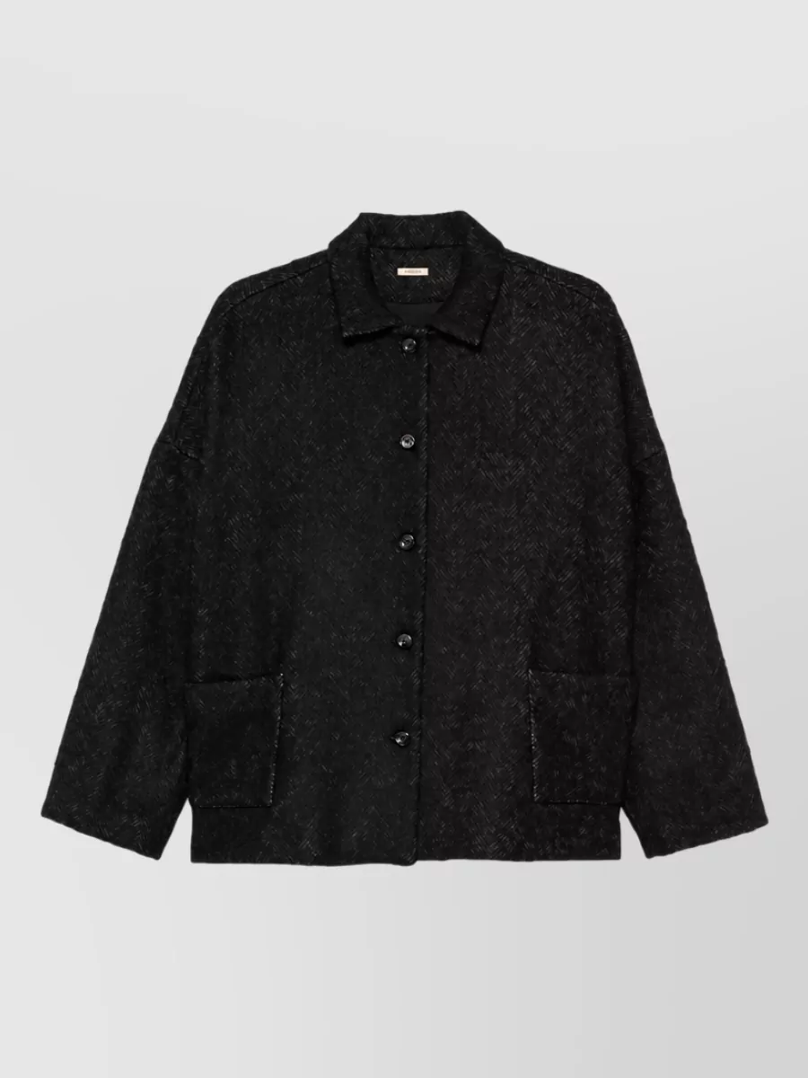 Apuntob herringbone oversized coat