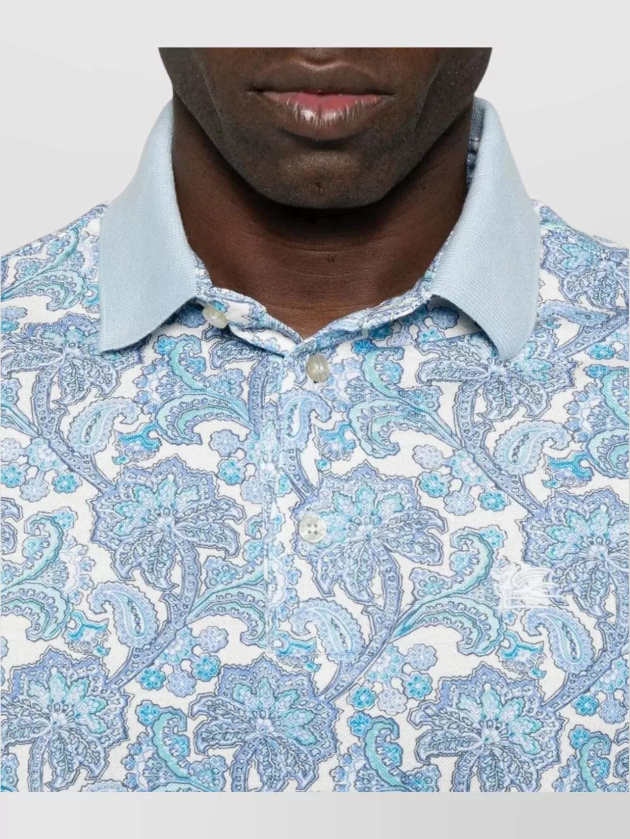 Etro Roma Paisley Print Polo Collar