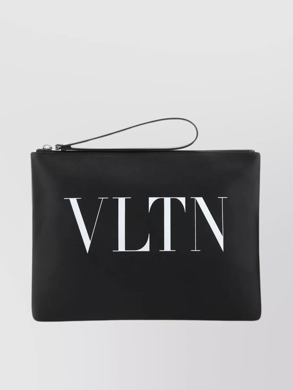 Shop Valentino Structured Leather Clutch With Wrist Strap