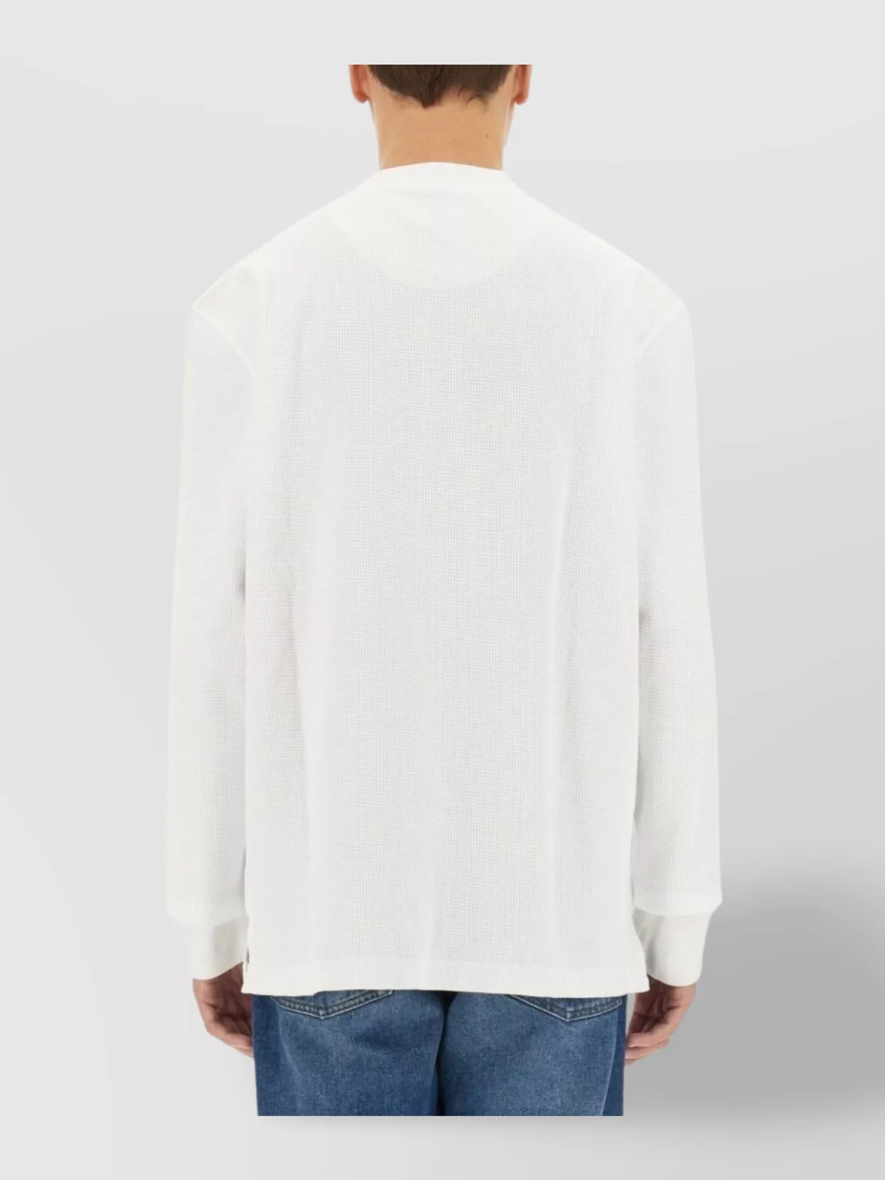 Shop Barbour Ribbed Cuffs Waffle Texture T-shirt