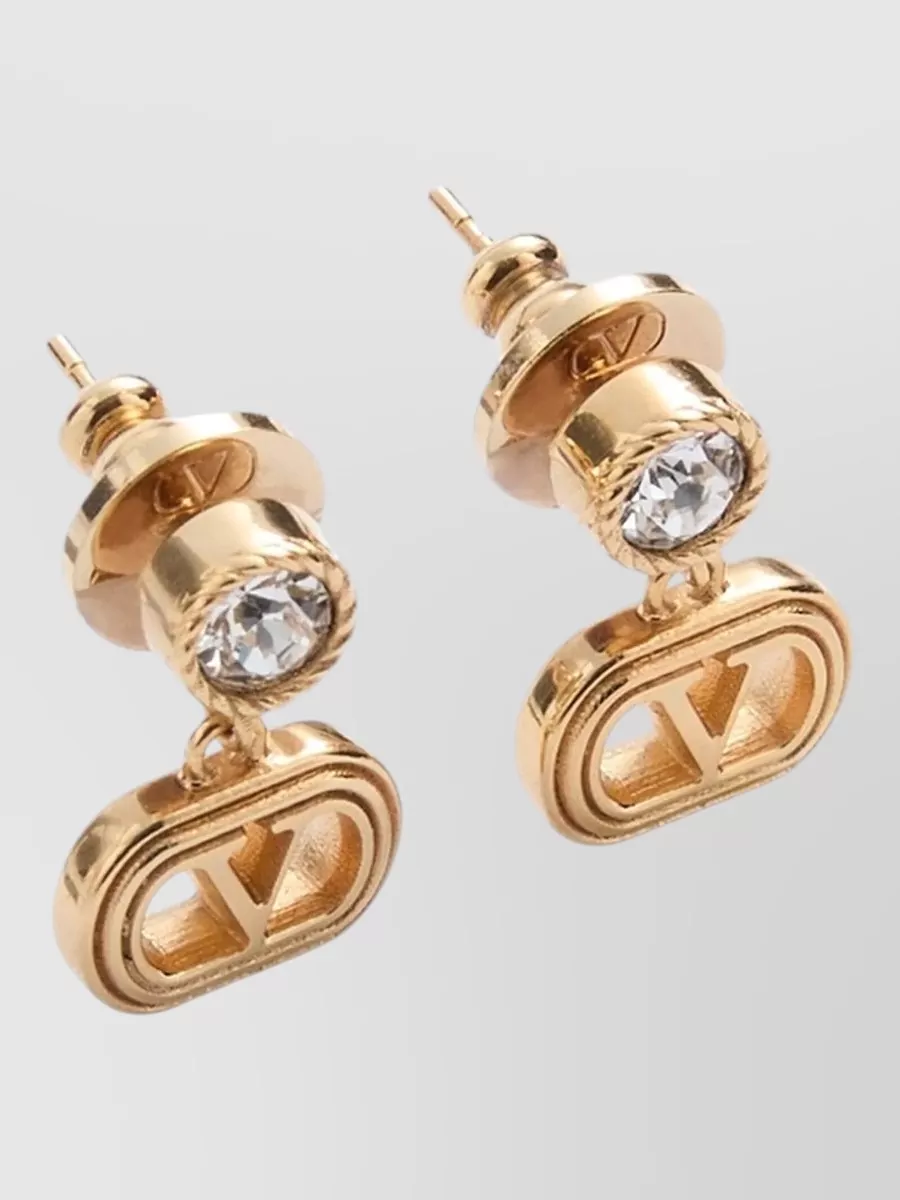 Valentino Garavani crystal-embellished ovalette earrings