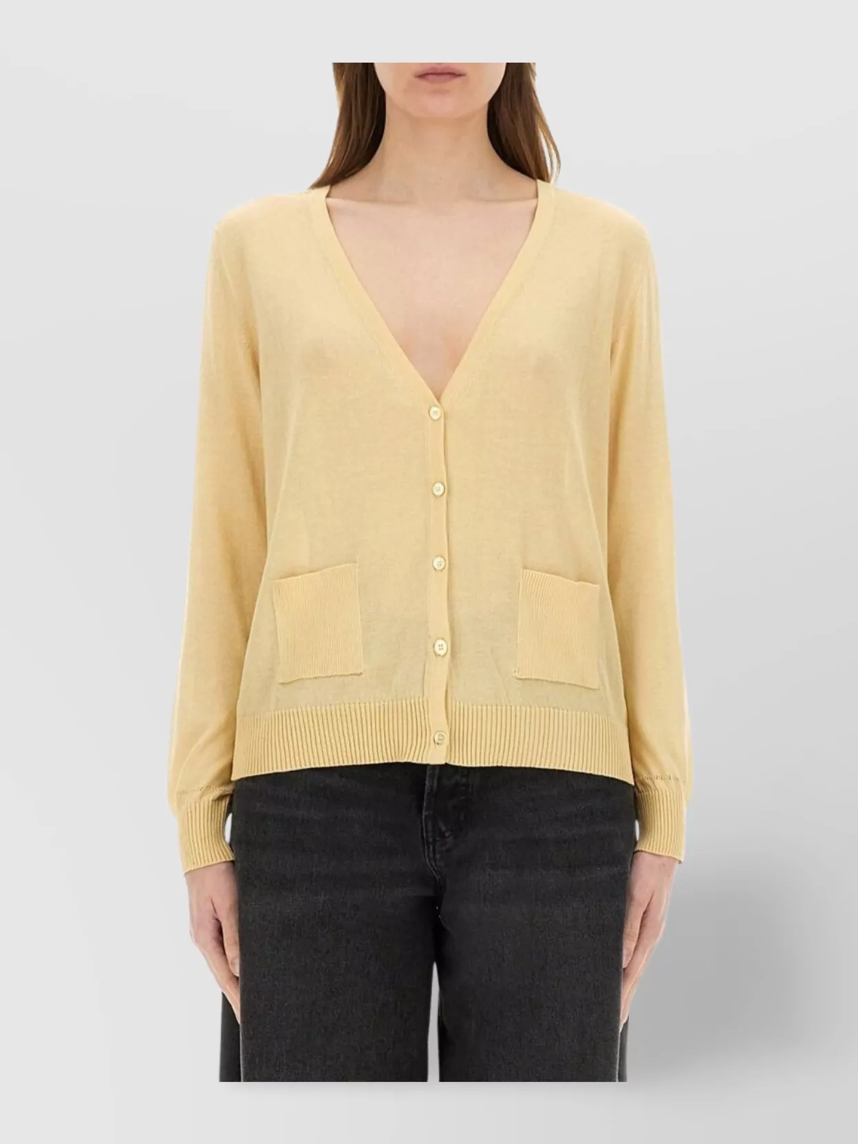 Shop Paul Smith V-neck Knit Cardigan With Ribbed Cuffs And Pockets