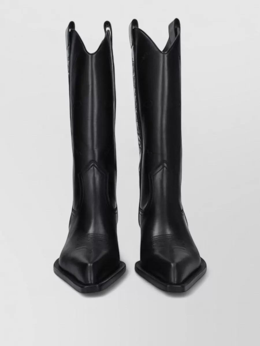 Off-White leather high heel cowboy boots