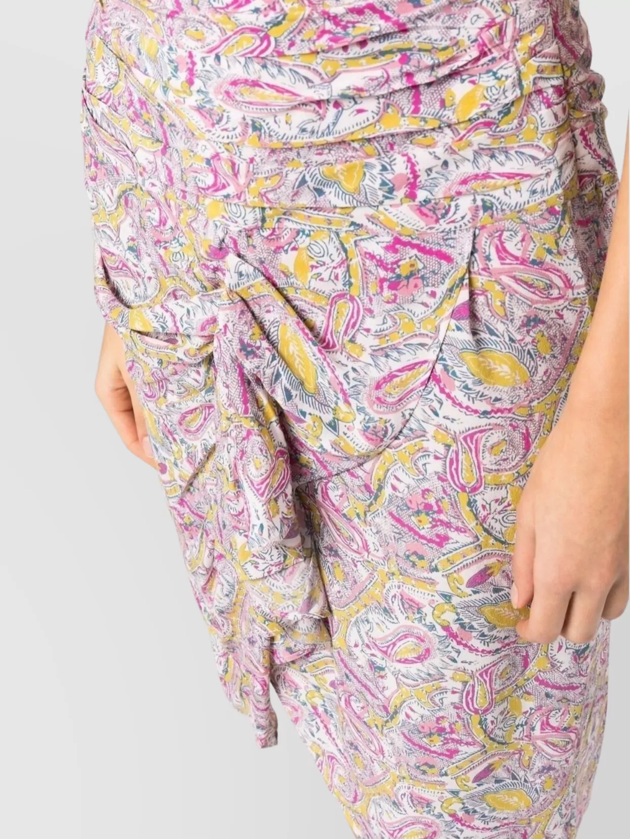 Iro Draped Paisley Print Midi Skirt