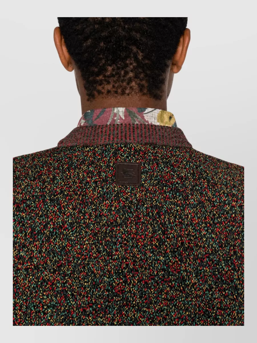 Etro Wool Blend Ribbed Crew Neck Sweater