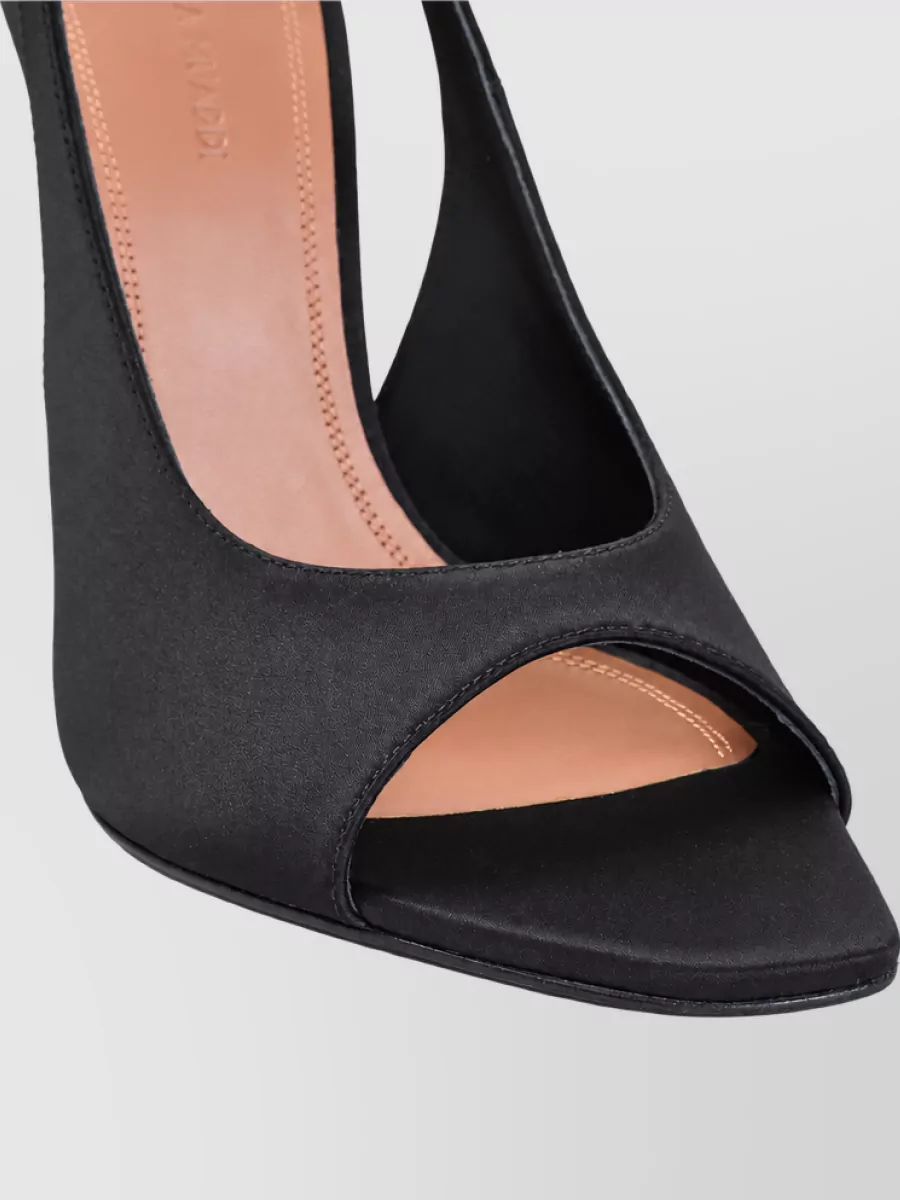 Amina Muaddi Satin Slingback Mules