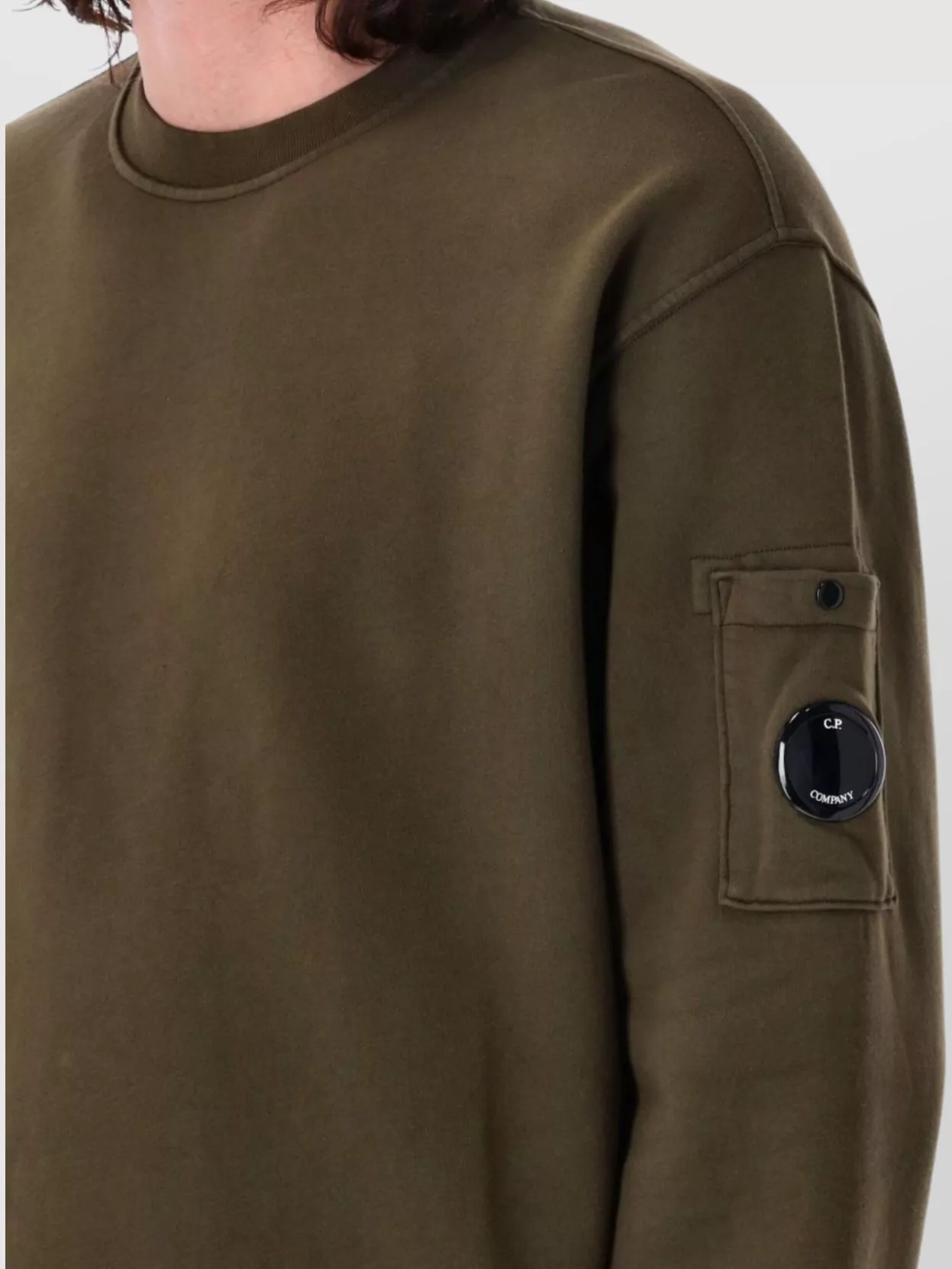 C.p. Company Diagonal Fleece Crew Neck Sweater