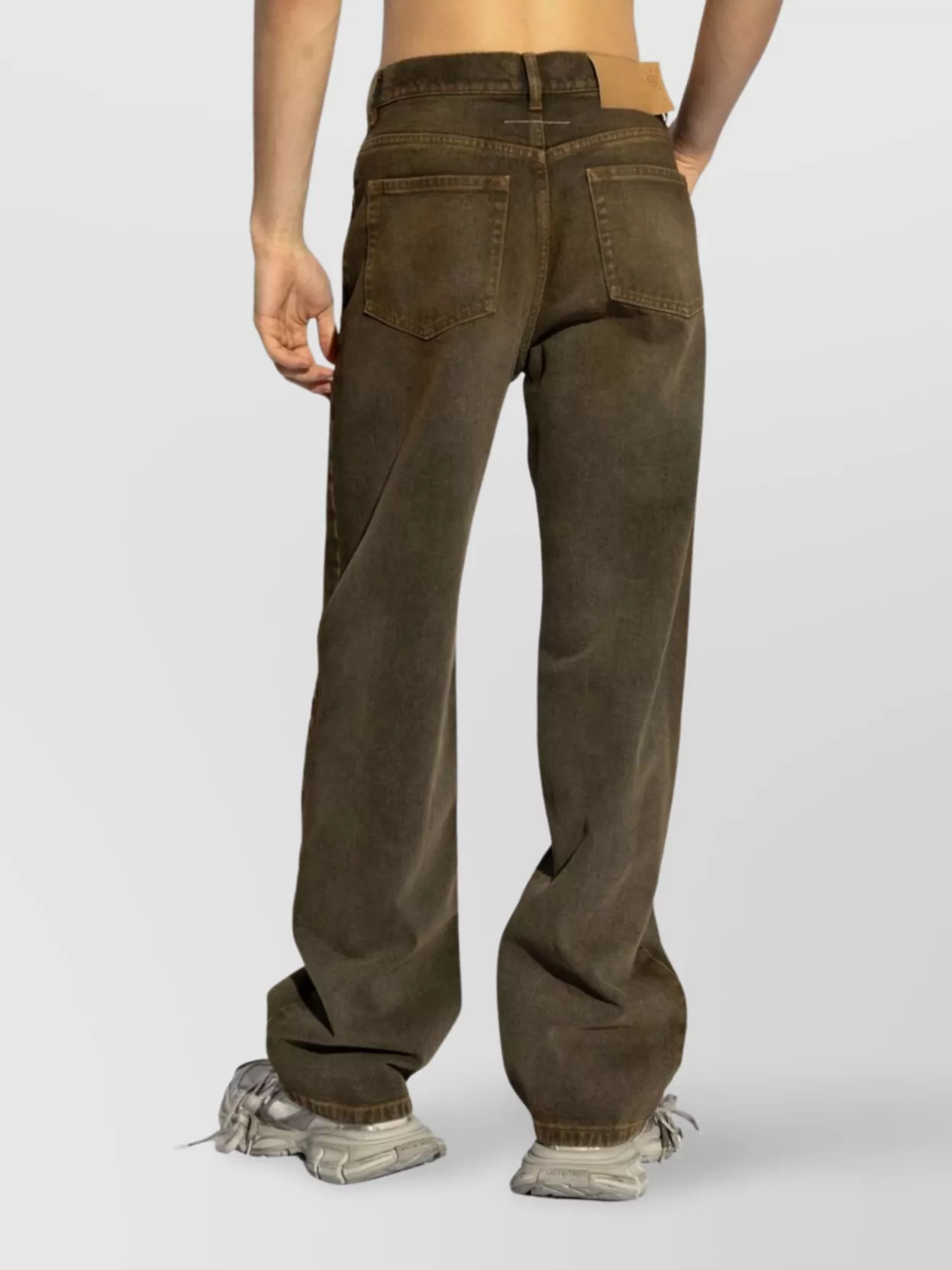 Mm6 Maison Margiela Mid-Rise Wide Leg Denim Jeans With Ripped Detailing