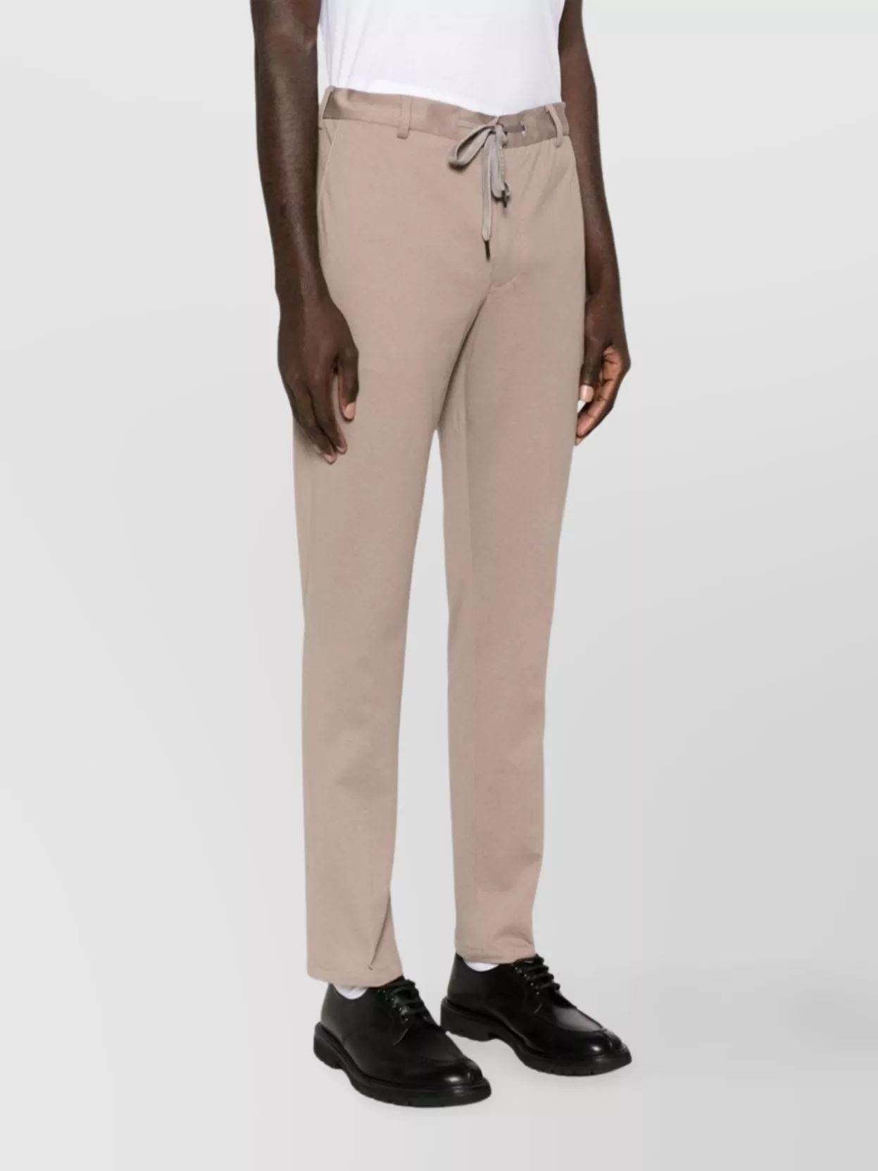 Circolo 1901 Piqué Drawstring Trousers With Pressed Crease