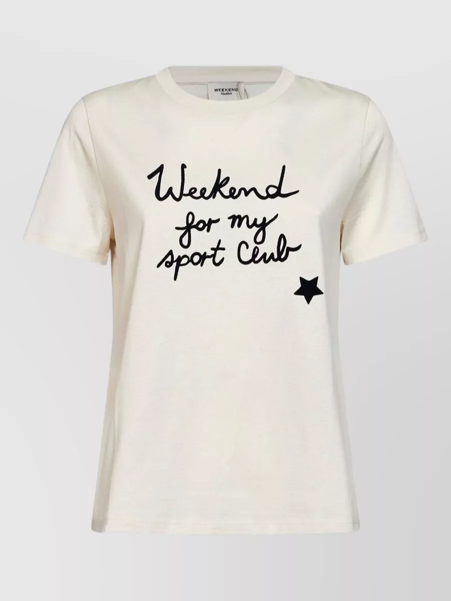 Weekend Max Mara Text-print Jersey Cotton T-shirt In White