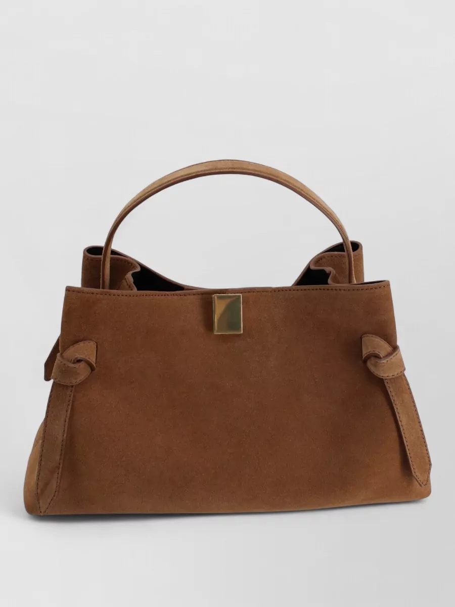 Yuzefi Suede Leather Knot-Detail Tote Bag