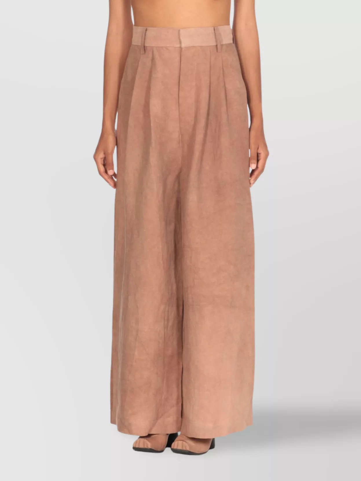 Uma Wang Linen And Cotton High Waist Trousers