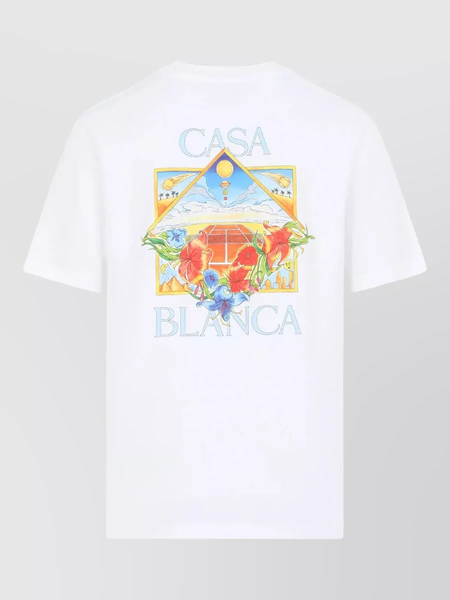 Casablanca Flower Court Icon Organic Cotton T Shirt