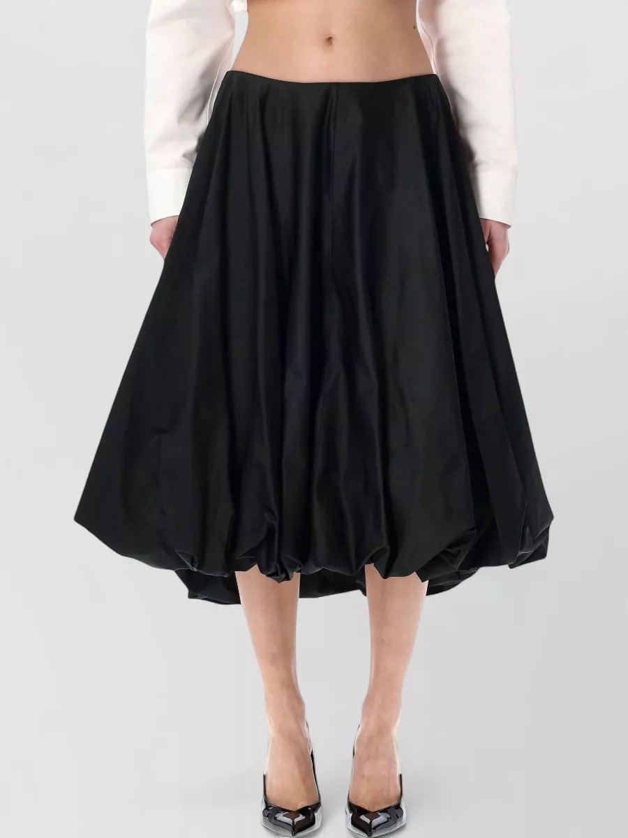 Balenciaga silk blend gathered balloon midi skirt