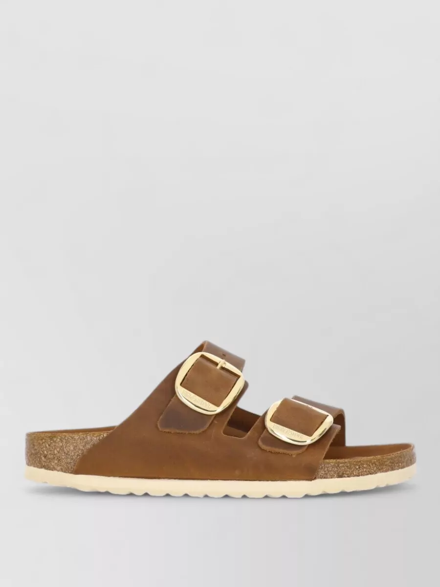 Birkenstock Unisex Flat Leather Sandals Rubber Sole