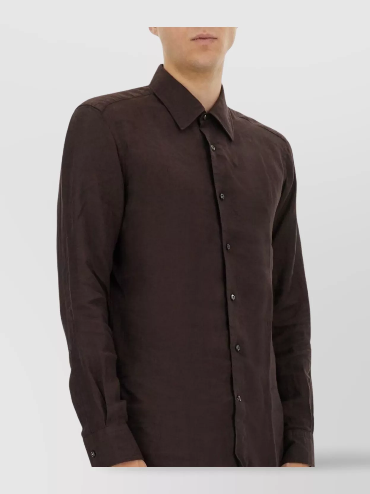 Hugo Boss Boss Camel Brown Slim Fit Linen Shirt With Button-down Front
