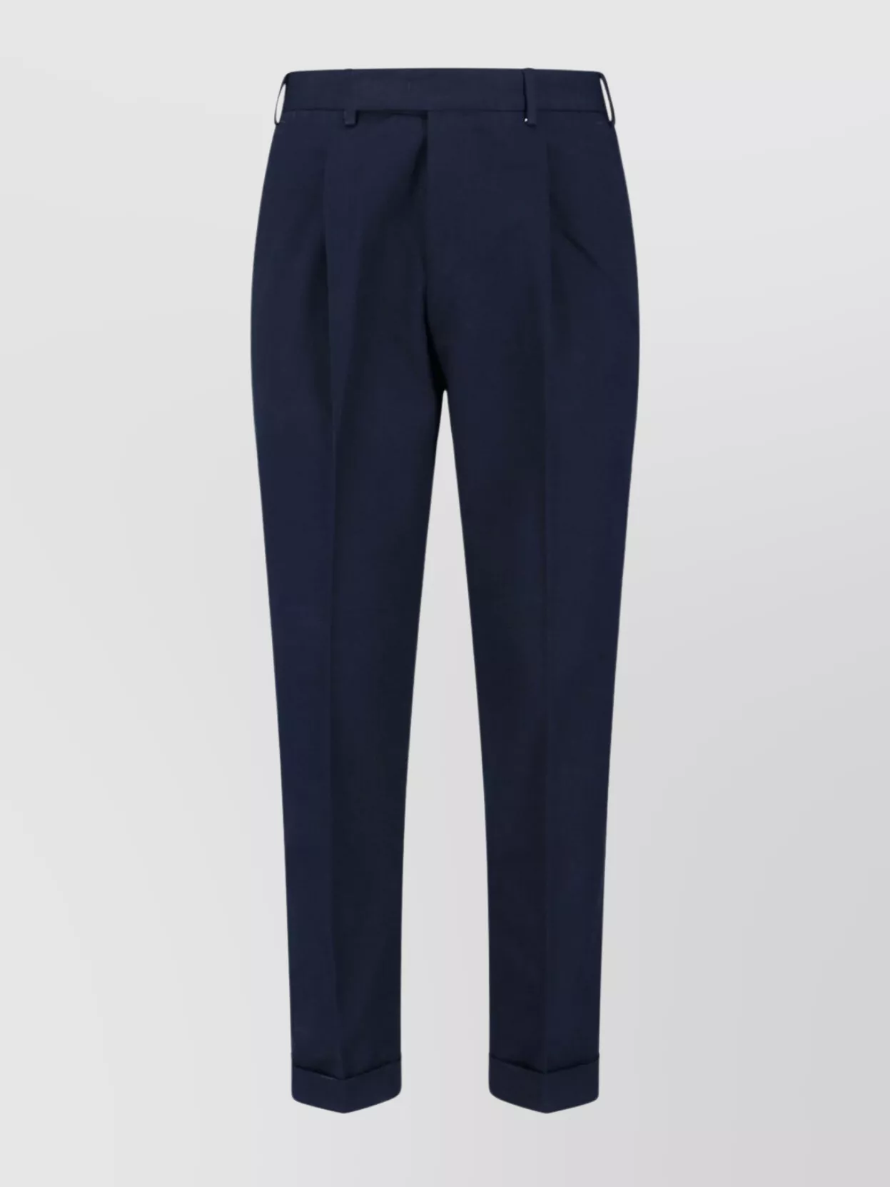 Pt Torino Mid-rise Tailored Trousers With Pleats And Buttoned Pockets In Blue