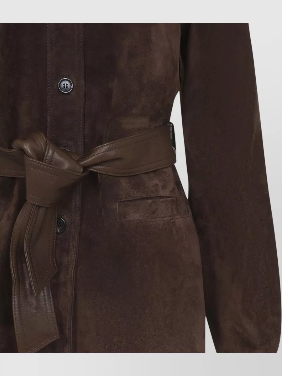Saint Laurent Leather Belted Jacket