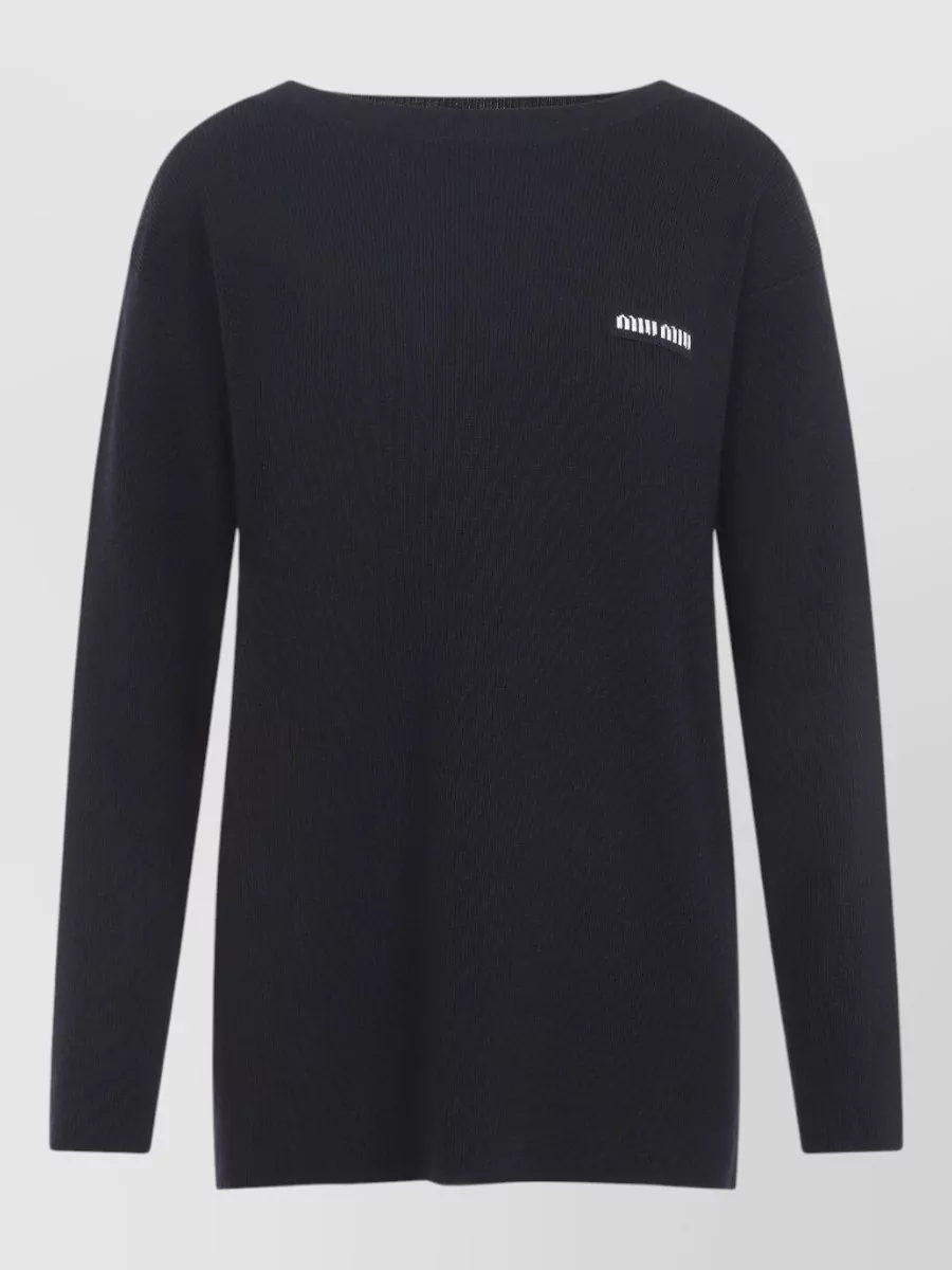 Miu Miu wool ribbed oversized boat neck sweater