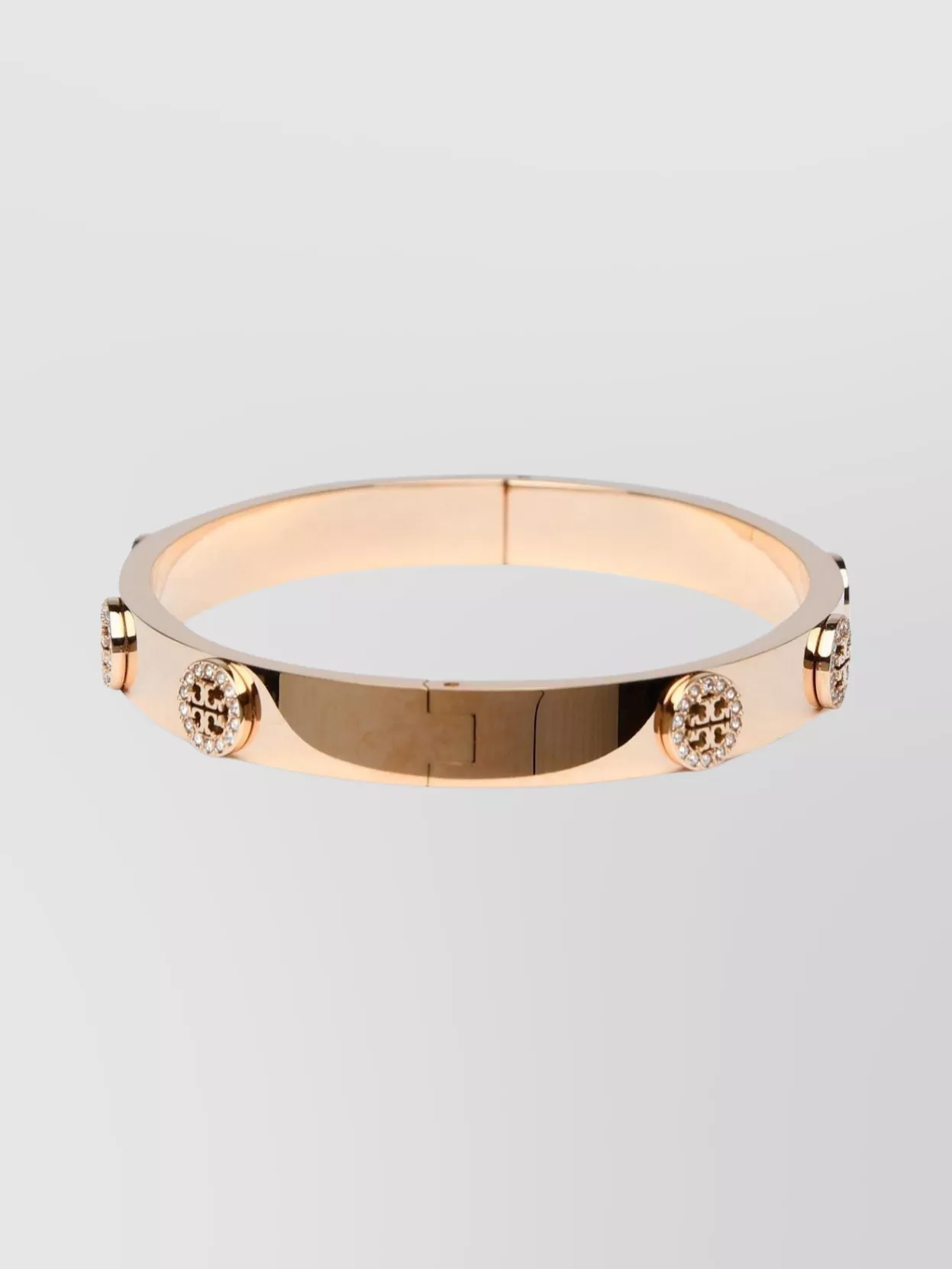 Shop Tory Burch 'miller' Steel Bracelet Crystal Embellishments
