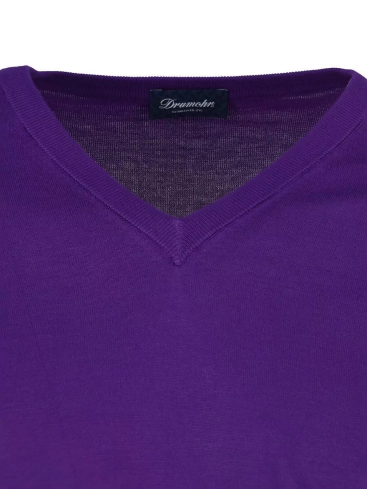 Drumohr Ribbed V-Neck Sweater With Long Sleeves