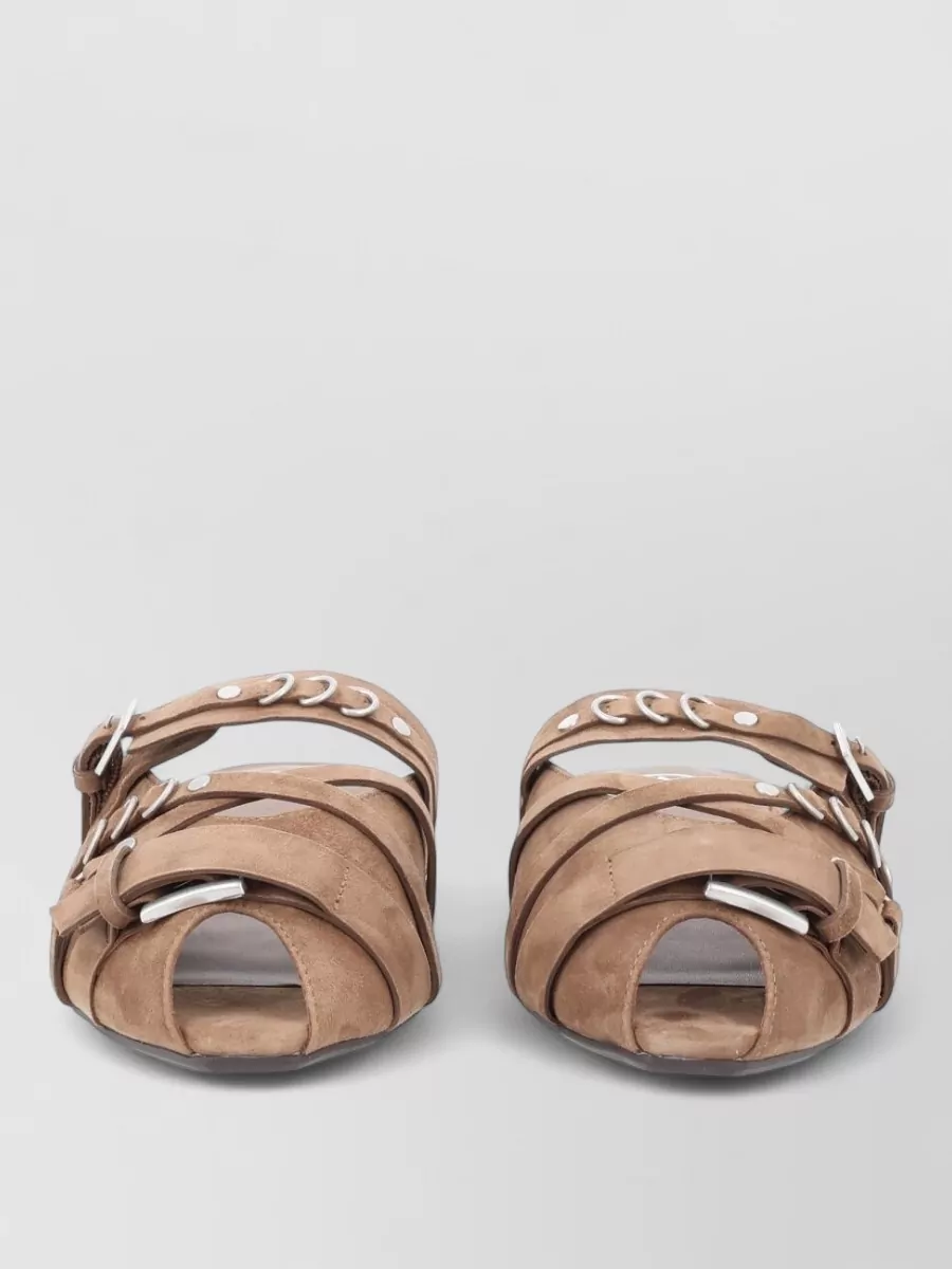 Ash leather mules