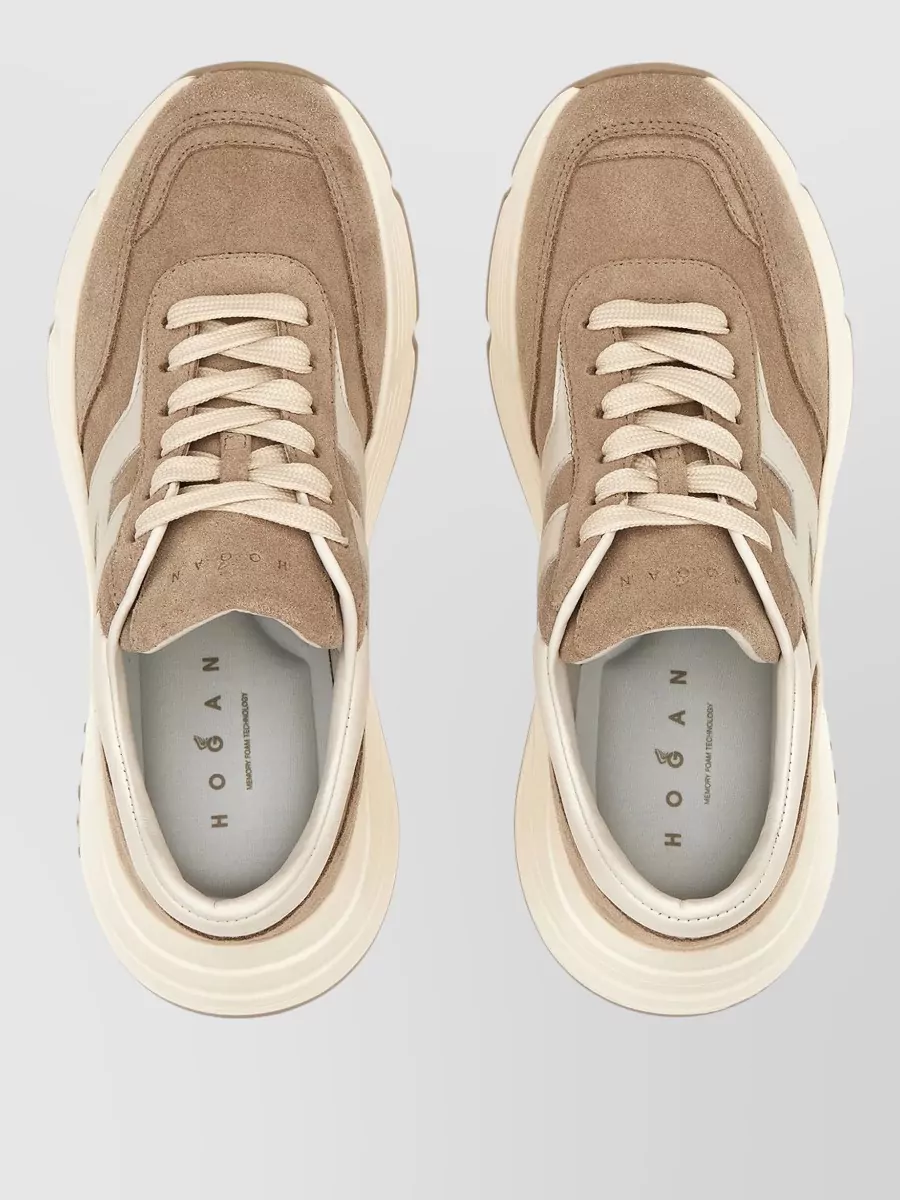Hogan Suede Upper Sneakers Rubber Sole Design