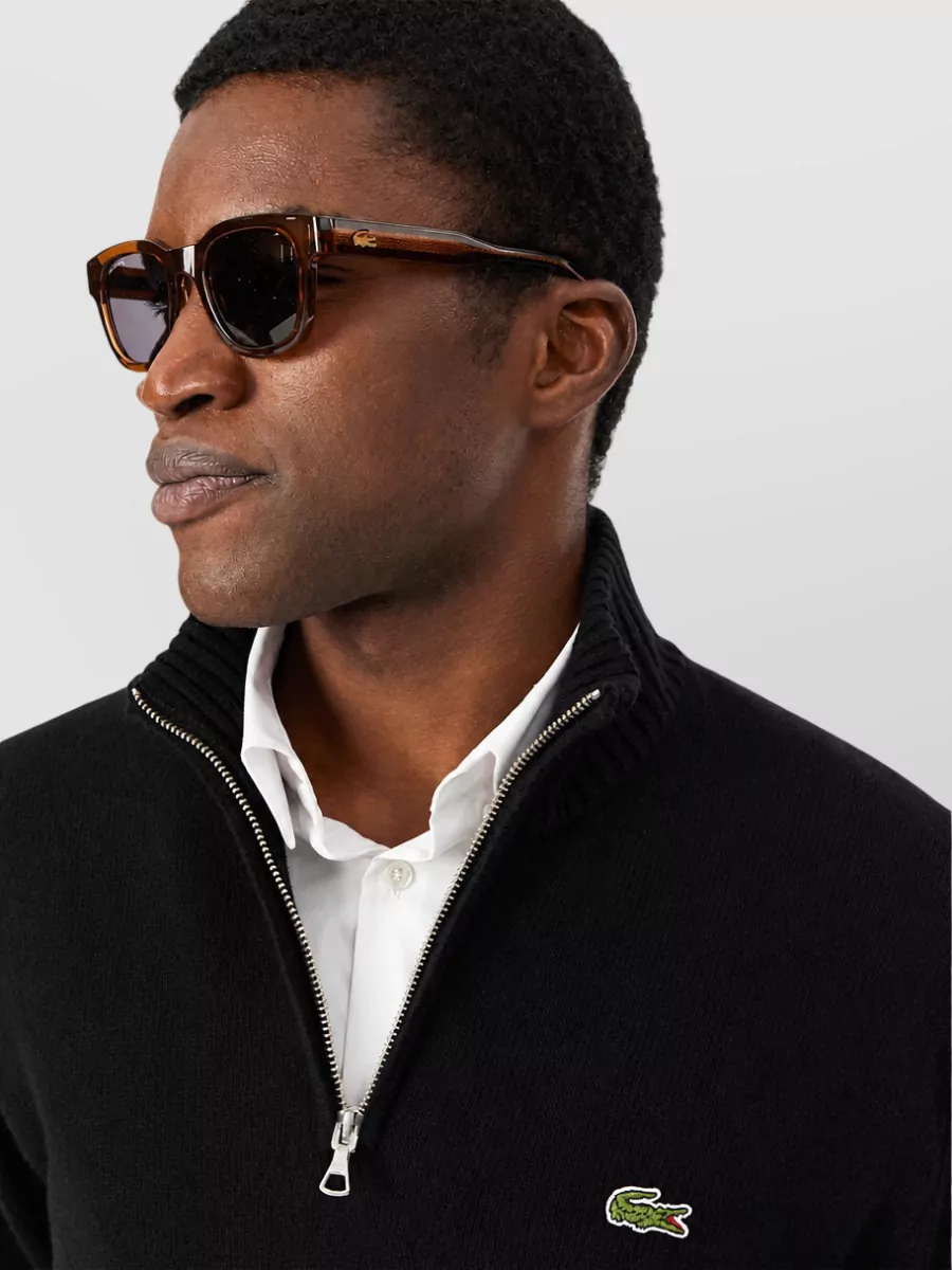 Lacoste Wool Zip Turtleneck Jumper