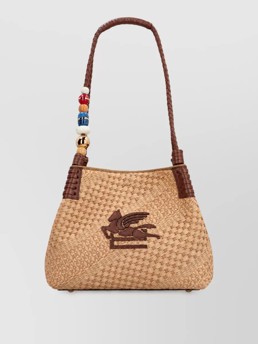 Etro Small Raffia Beach Bag
