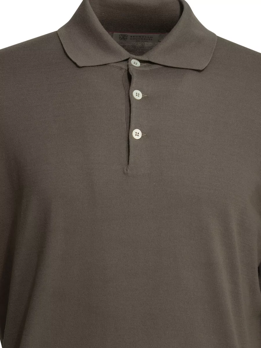 Brunello Cucinelli Cotton Long-Sleeve Polo Shirt