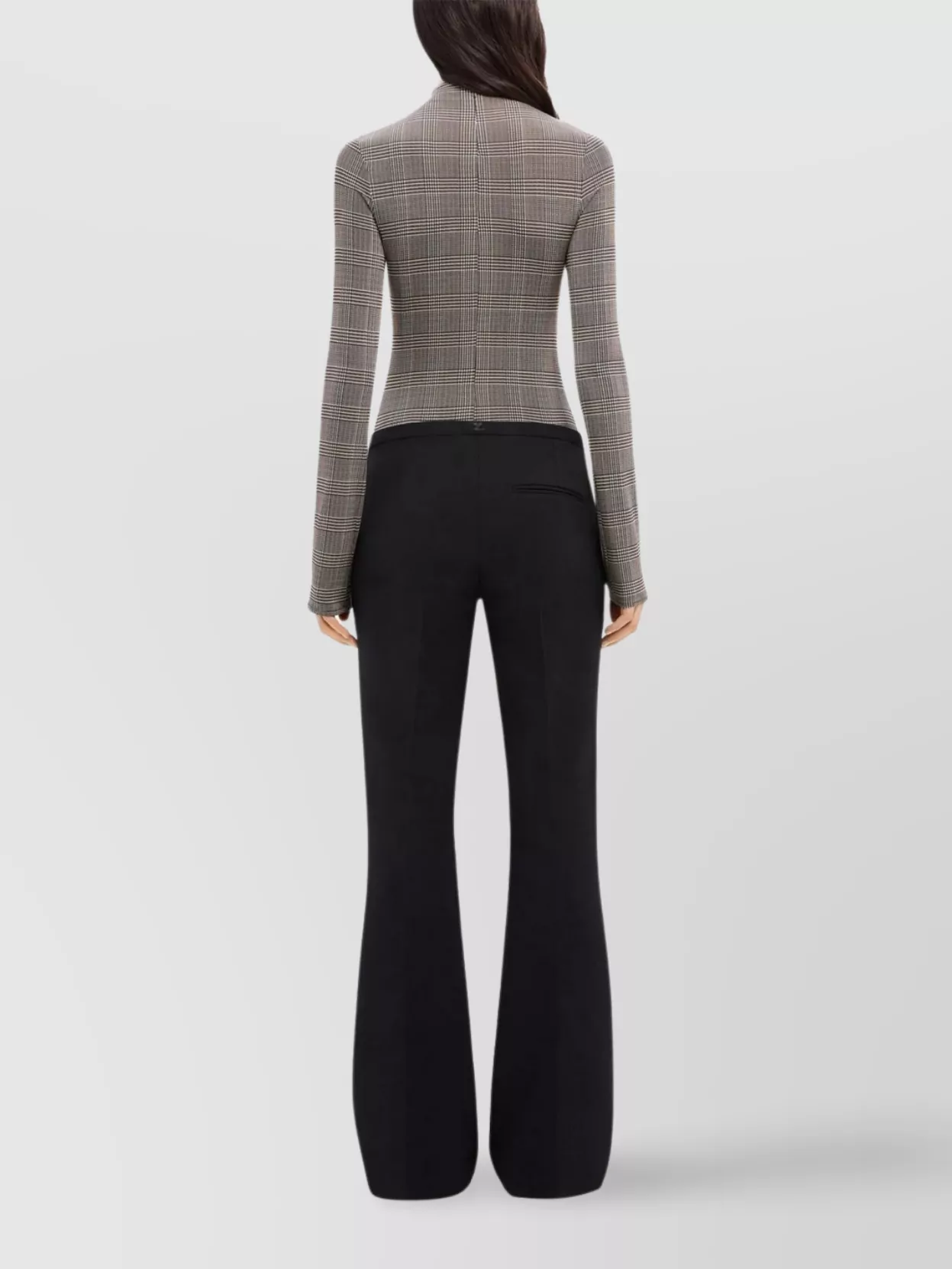 Courrèges High Neck Stretch Body With Prince Of Wales Check