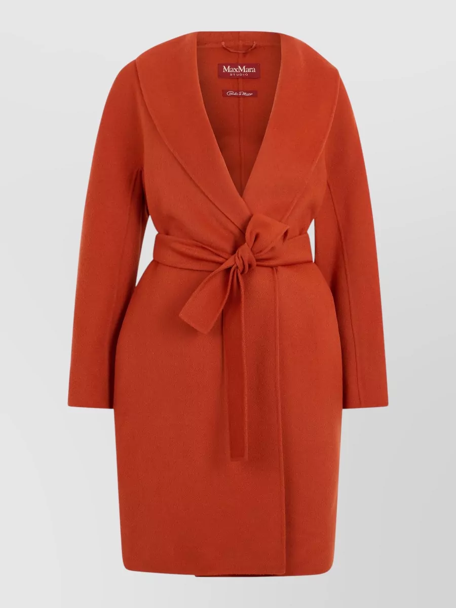 S Max Mara Wool silk cashmere belted coat