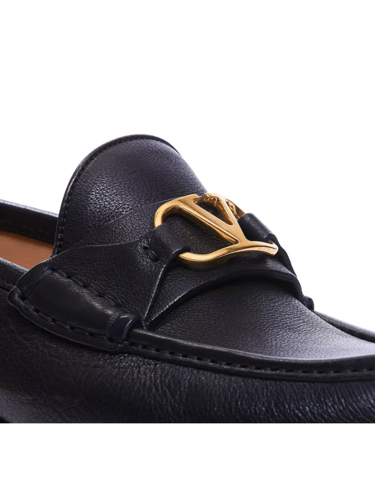 Valentino Garavani Hardware Leather Loafers Textured