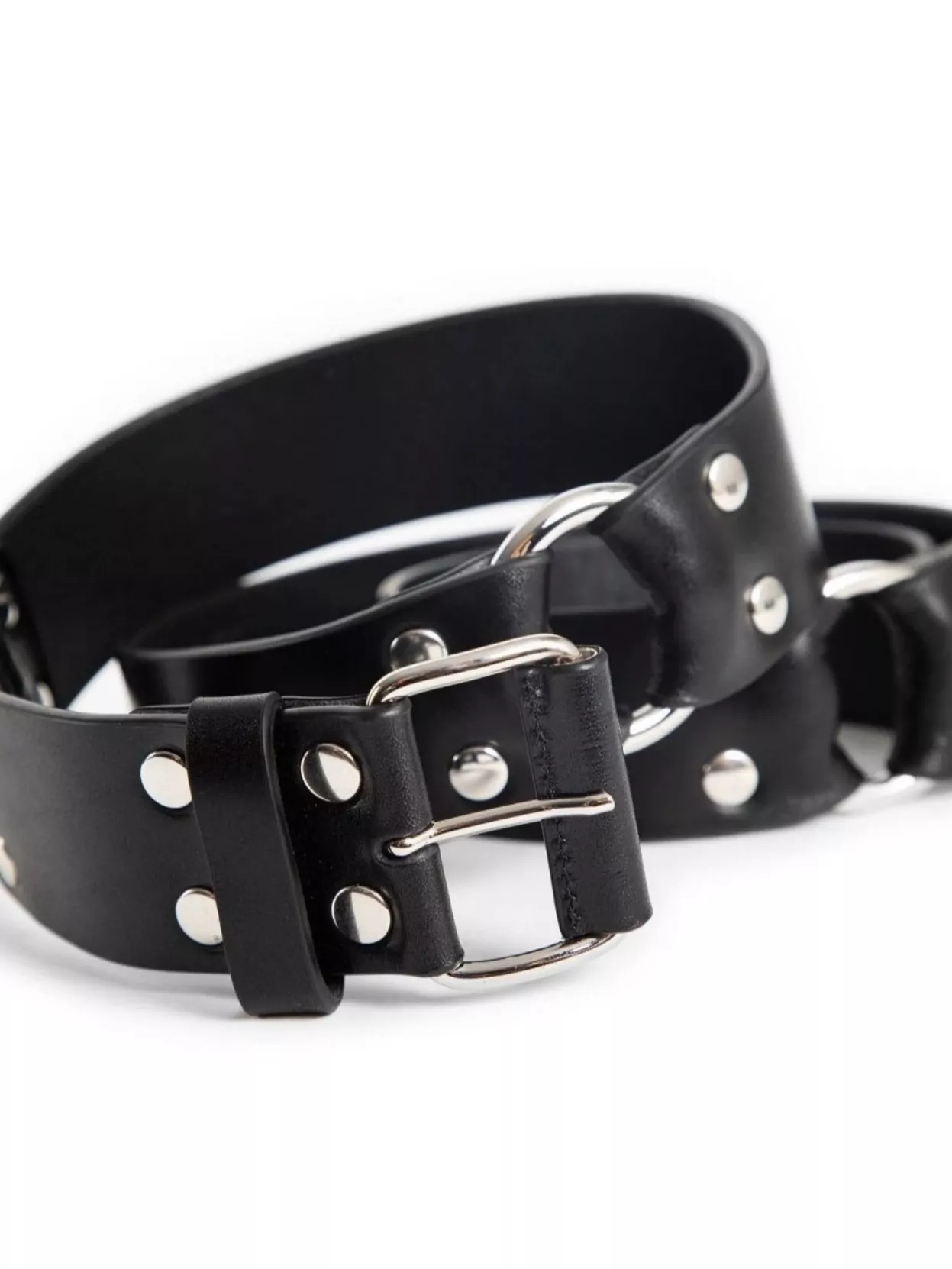 Ann Demeulemeester Black Leather Studs Belt - size L