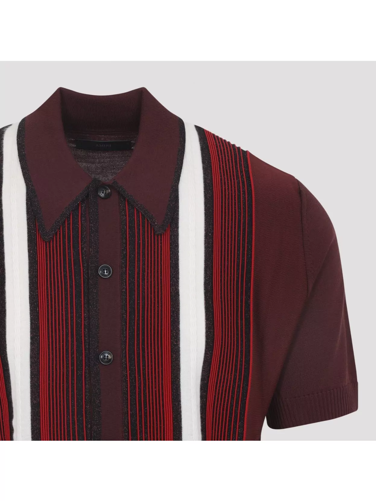 Amiri Striped Shirt With Embellishments And Short Sleeves
