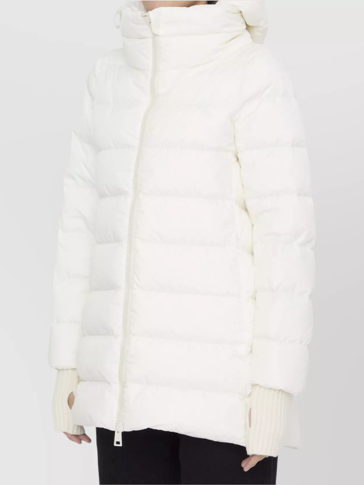 Herno Long Puffer Jacket With Hood And Pockets In White