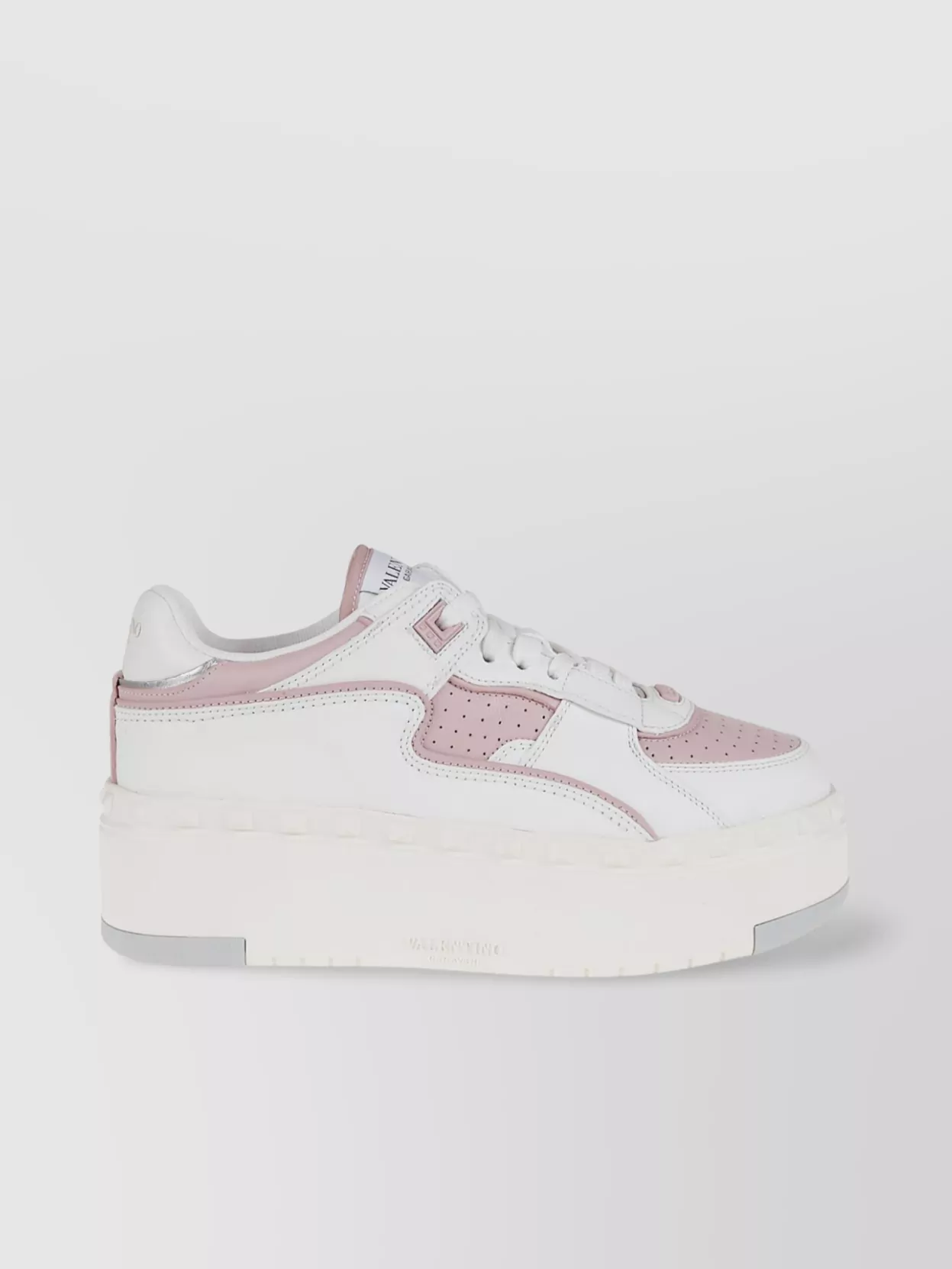 Valentino Garavani Calfskin Perforated Platform Sneakers
