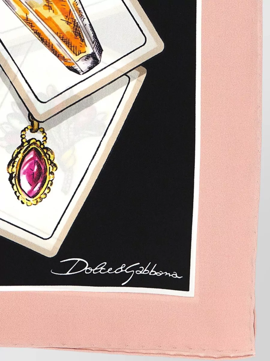 Dolce&Gabbana Silk Square Scarf Lightweight Printed Edges