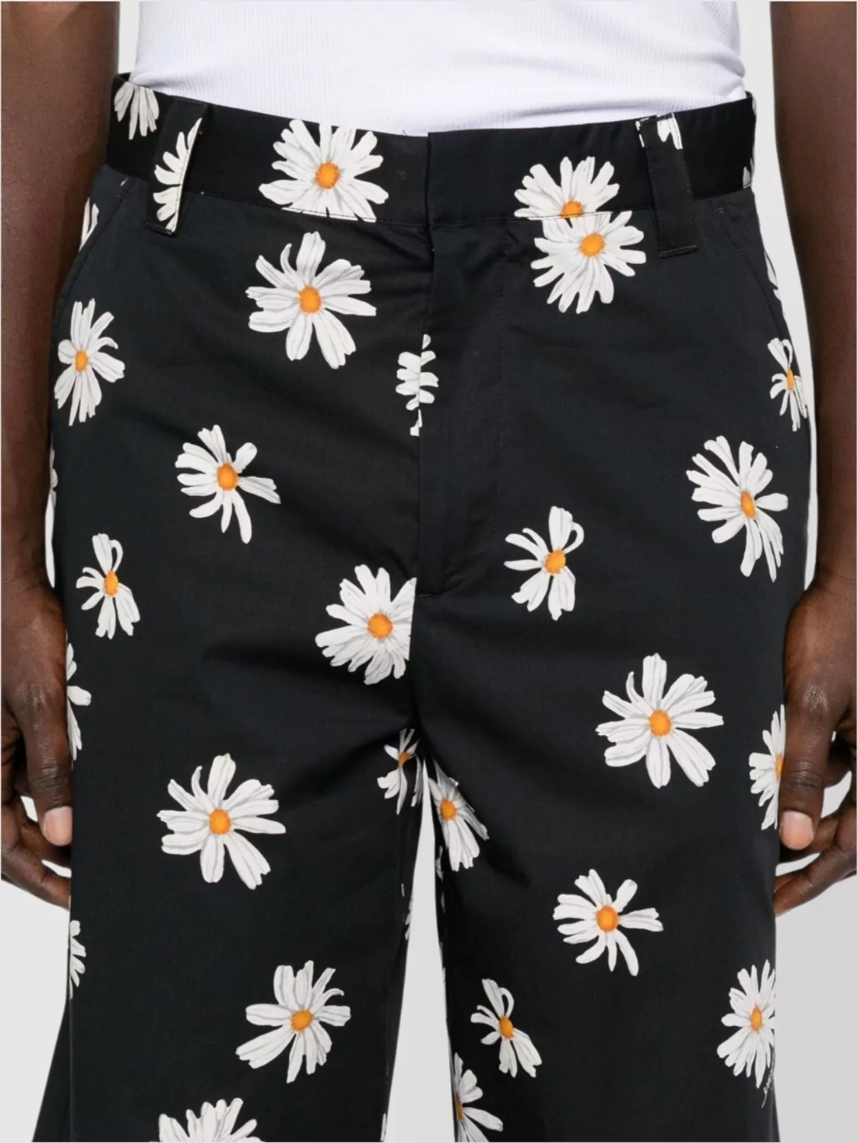 Moschino Straight Floral Pattern Shorts With Rear And Side Pockets